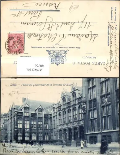 88766,Liege Palais du Gouveneur de la Province de Liege Strassenansicht 1905