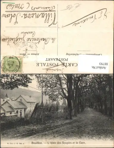 88793,Bouillon L´Allée des Soupirs et la Gare Wegansicht 1908