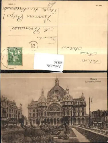 88855,Anvers La Gare Centrale Frontansicht 1913