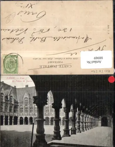 88969,Liege Cour du Palais de Justice Ansicht Säulengang 1905