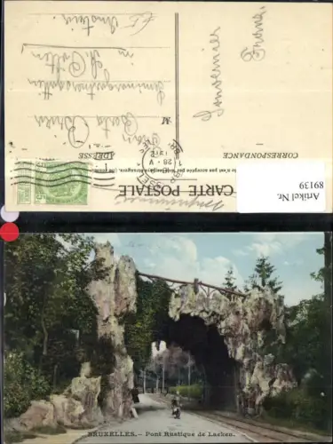 89139,Bruxelles Pont Rustipue de Lacken Ansicht Brücke Gleisen 1912