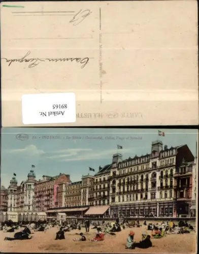 89165,Ostende Les Hotels Continental Ocean Strassenansicht mit Strand i. Vordergrund