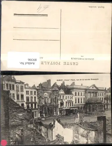 89396,Namur Grand Place vue de la rue des Brasseurs Strassenansicht zerstörte Häuser