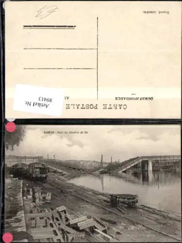89413,Namur Pont du Chemin de fer Ansicht zerstörte Brücke