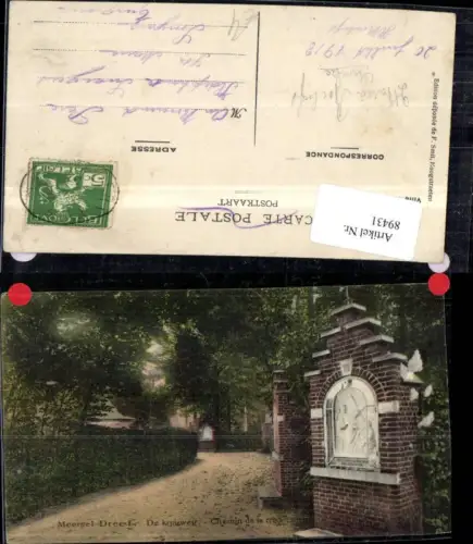 89431,Meersel-Dreef De kruisweg Chemin de la croix Wegansicht m. Denkmal 1913