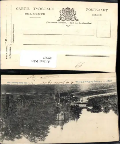 89607,Liege L´Etang du Parc d´Avroy Parkansicht 1905
