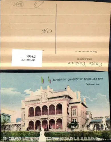 178966,Belgien Expostion Universelle Bruxelles Brüssel 1910 Pavillon de l Italie
