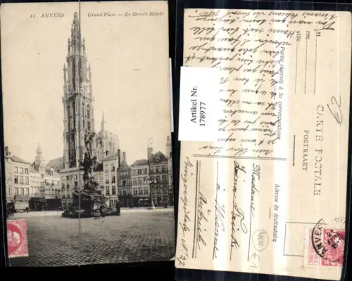 178977,Belgien Anvers Antwerpen Grand Place De Groote Markt