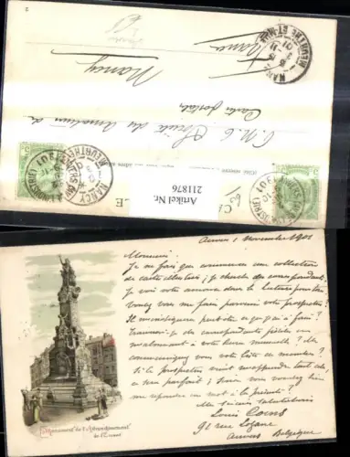211876,Litho AK Anvers Monument de l Attranchissement de l'Escant Denkmal