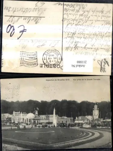 211880,Exposition de Bruxelles 1910 Vue prise de la Grande Terrasse
