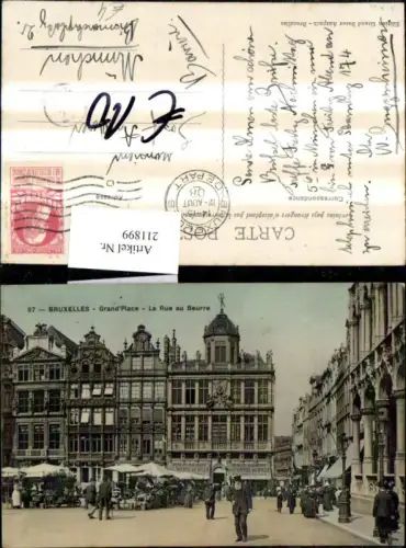211899,Bruxells Brüssel Grand Place La Rue au Beurre Geschäfte Straßenansicht