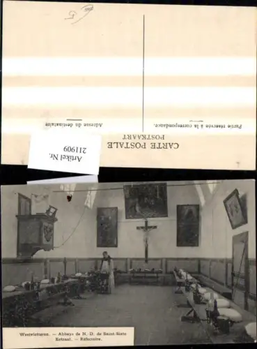 211909,Westvletteren Abbaye de N. D. de Saint-Sixte Eetzaal Refectoire Innenansicht