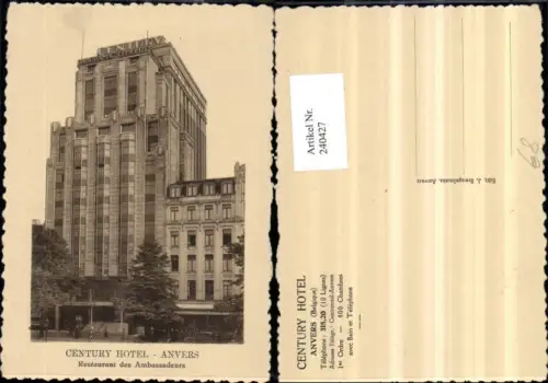 240427,Anvers Antwerpen Century Hotel Restaurant des Ambassadeurs