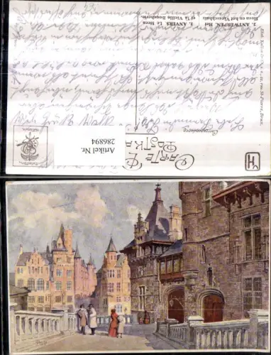 286894,Künstler AK A. Hoecke Antwerpen Anvers Het Steen en het Vleeschhuis Motiv