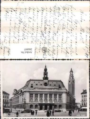 286897,Charleroi Hotel de Ville Facade Rathaus Straßenansicht Turm