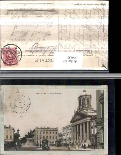 304853,Bruxelles Brüssel Place Royale Straßenansicht Straßenbahn Denkmal