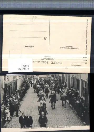 314541,Furnes Veurne Procession 25. Groupe Soldats Romains a cheval Soldaten