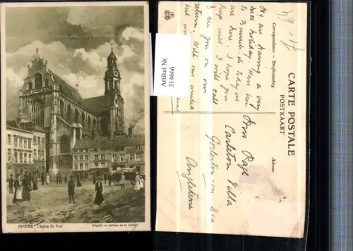 314666,Künstler AK H. Killian Anvers Antwerpen L'eglise St. Paul Kirche