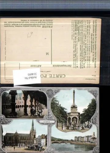 314693,Liege Palais Cathedrale Kirche Brunnen Brücke Mehrbildkarte