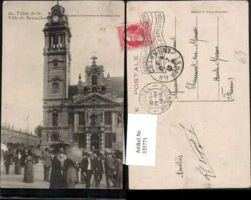 335771,Exposition Universelle de Bruxelles Brüssel 1910 Palis de la Ville Gebäude