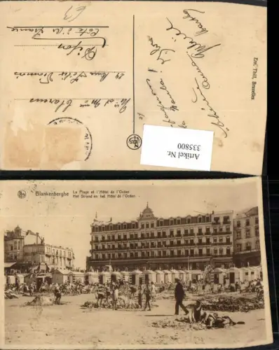 335800,Blankenberghe La Plage et l'Hotel de l'Ocean Strand Strandleben