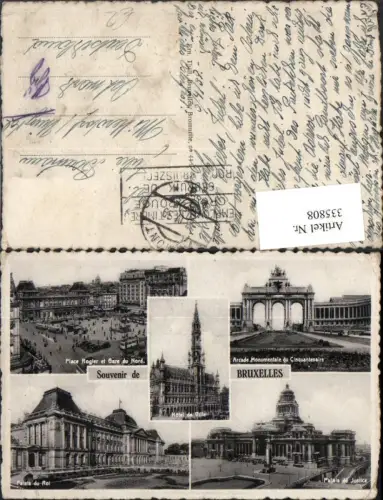 335808,Bruxelles Brüssel Hotel de Ville Palais du Roi Justice Gare du Nord Rathaus Mehrbildkarte