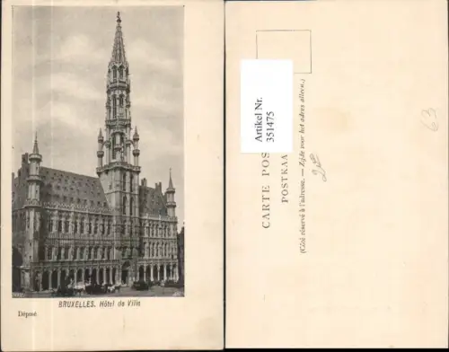 351475,Bruxelles Brüssel Hotel de Ville Rathaus