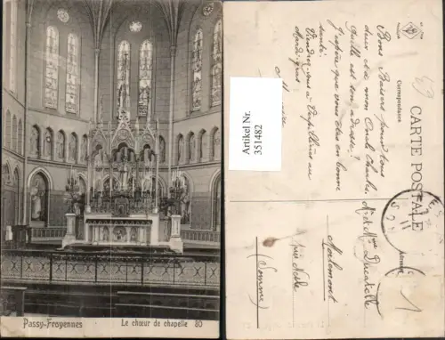 351482,Passy Froyennes Le choeur de chapelle Kirche Innenansicht Altar
