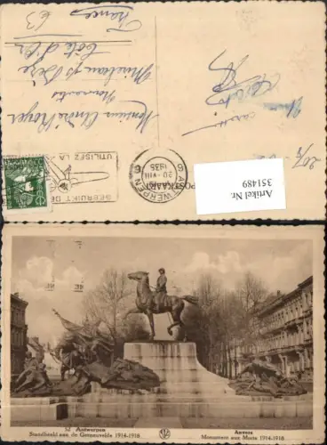 351489,Anvers Antwerpen Monument aux Morts Kriegerdenkmal