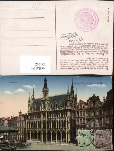 351502,Bruxelles Brüssel Grand Place et Maison du Roi Gebäude