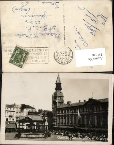 351526,Ostende Grande Place et Kiosque Pavillon Turm