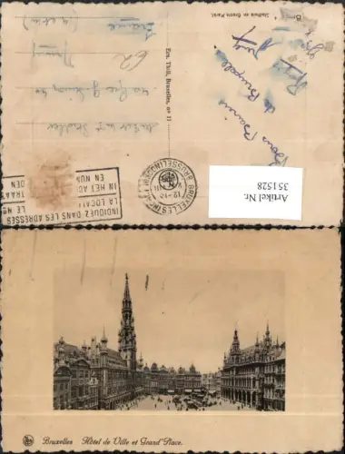 351528,Bruxelles Brüssel Hotel de Ville et Grand Place Rathaus Präge Passepartout
