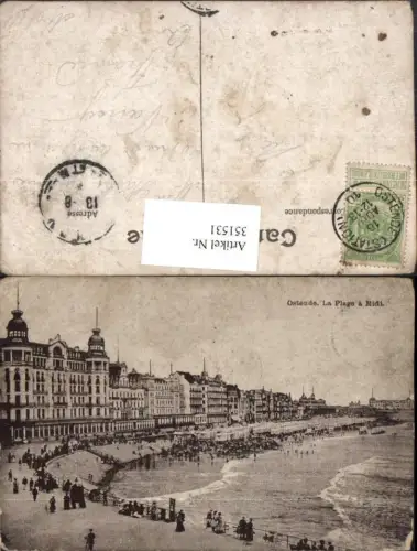 351531,Ostende La Plage a Midi Teilansicht Strand