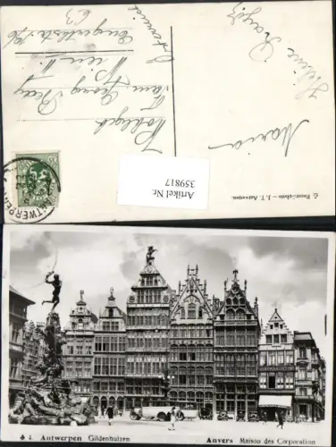 359817,Belgium Anvers Antwerpen Maison des Corporation Brunnen