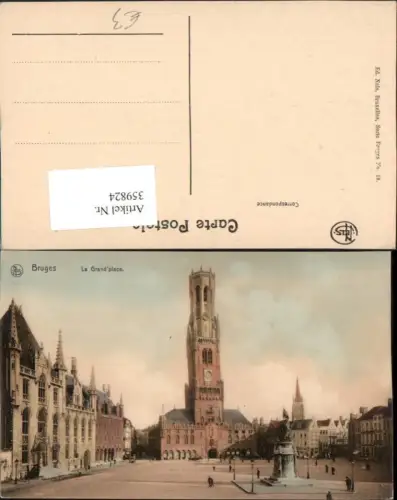 359824,Belgium Bruges Brügge La Grand place Platz Denkmal Rathaus Turm