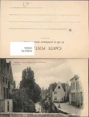 359826,Belgium Bruges Brügge Rue des Potiers vue du Pnt Flamand