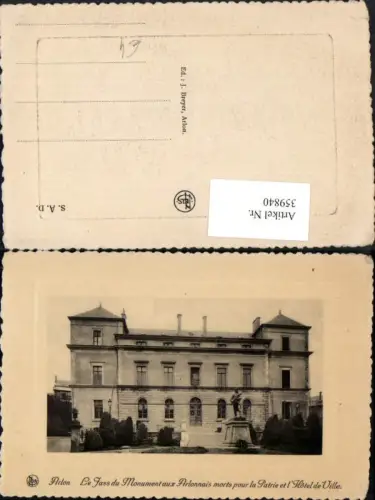 359840,Belgium Arlon Le Fass du Monument aux Arlonnais morts et Hotel de Ville Rathaus