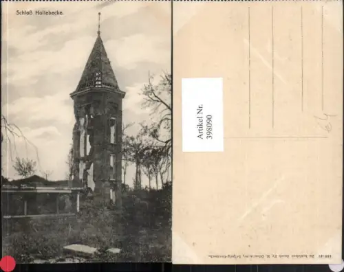 398090,Belgium Schloss Hollebecke Hollebeke Turm Zerstörung
