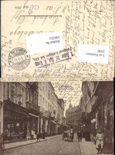 546351,Belgium Charleroi Rue du College Streetview Kutche Feldpost 7. Bayer. Inf. Rgt. 8. Kmp.