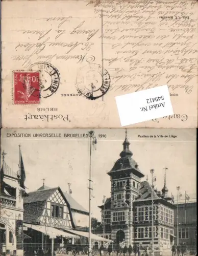 549412,Belgium Bruxelles Brüssel Exposition Universelle 1910 Ausstellung Pavillon de la Ville Liege