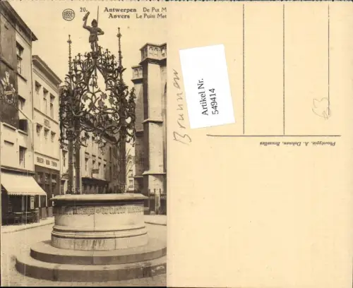 549414,Belgium Anvers Antwerpen le Puits Metsys Brunnen