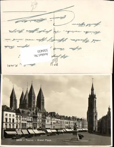 550433,Belgium Foto-AK Tournai Oldtimer Auto Grand Place