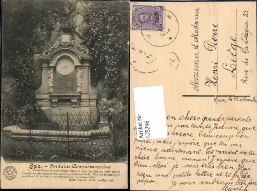 575256,Belgium Spa Fontaine Commemorative Brunnen