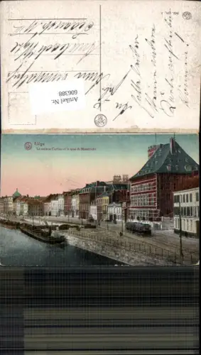 606388,Liege Lüttich La maison Curtius et le quai de Maestricht Straßenbahn