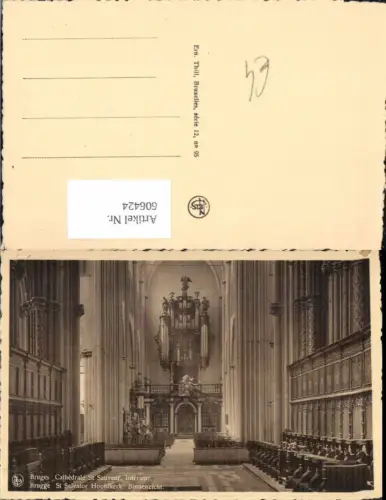 606424,Brügge Bruges Cathedrale St Sauveur Interieur St Salvator Hoofdkerk Binnenzicht
