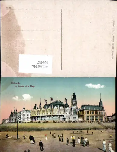 606457,Ostende Le Kursaal et la Plage Strand Strandleben Belgium