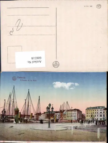 606518,Ostende L Entree de la Ville Segelschiffe Segelboote Belgium