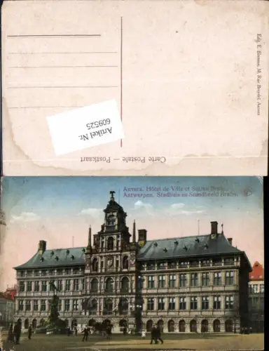 609525,Anvers Antwerpen Flandern Stadhuis en Standbeeld Brabo