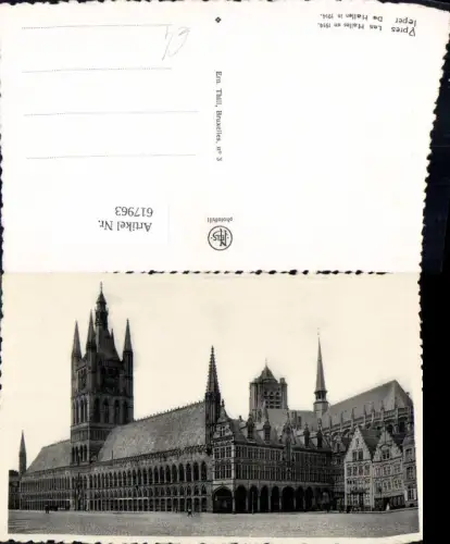 617963,Foto Ak Ypres Ypern Les Halles en 1914 Belgium