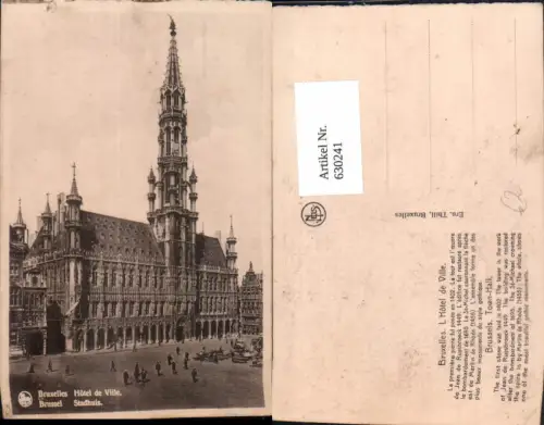 630241,Bruxelles Brüssel Hotel de Ville Stadhuis Belgium